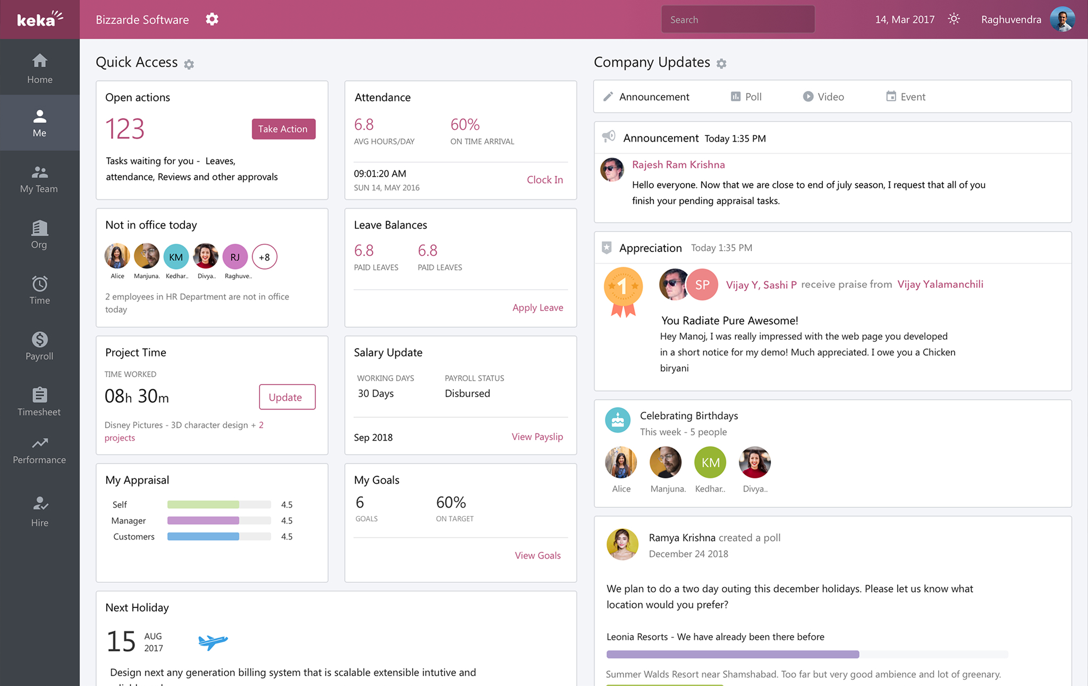 Keka HR Screenshots